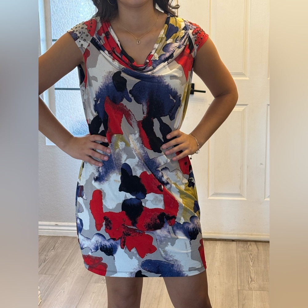 Alfani Multicolor Abstract Maxi Dress